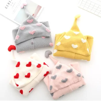 Noua Moda pentru Copii Toddler Girls 12m-5t Mantie Pulover Copii Drăguț cu Gluga Pulover Tricotate Dragoste Inima Imbracaminte Copii