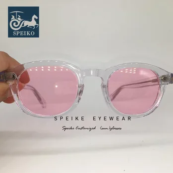 SPEIKE Personalizate vintage pink lentile de ochelari de soare Johnny Depp Lemtosh stil retro ochelari de soare pot fi miopie ochelari de soare